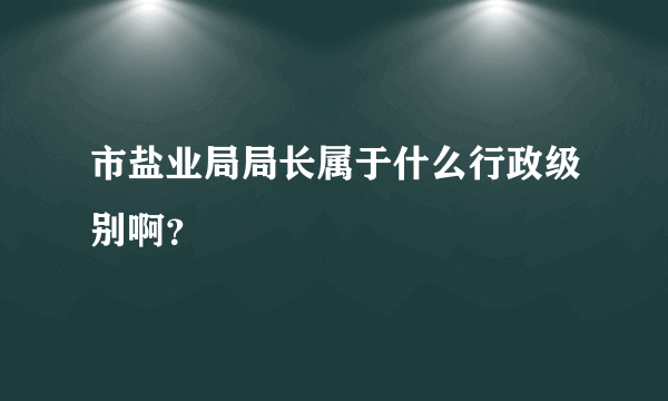 市盐业局局长属于什么行政级别啊？