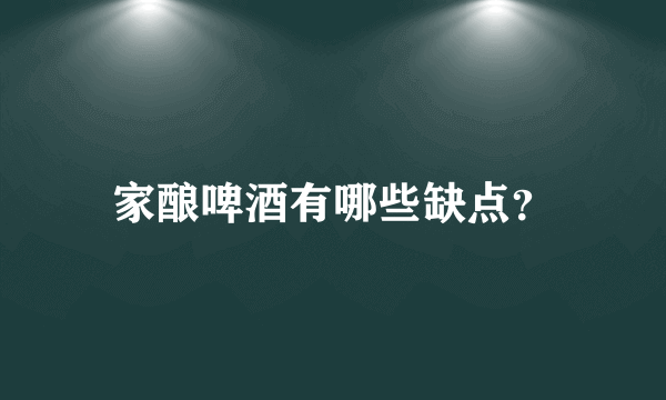 家酿啤酒有哪些缺点？