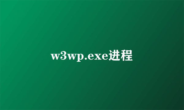 w3wp.exe进程