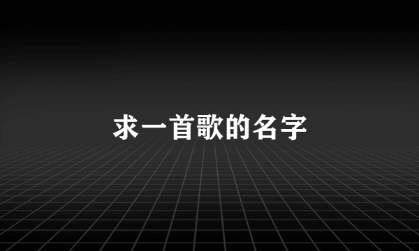 求一首歌的名字