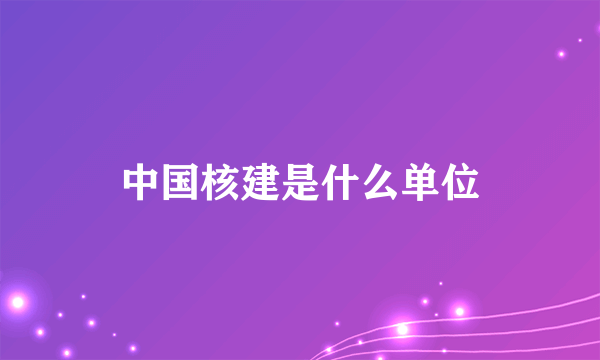 中国核建是什么单位