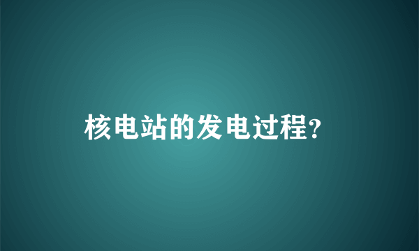 核电站的发电过程？