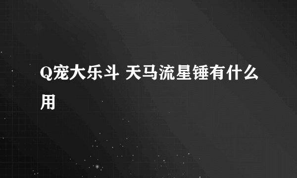 Q宠大乐斗 天马流星锤有什么用