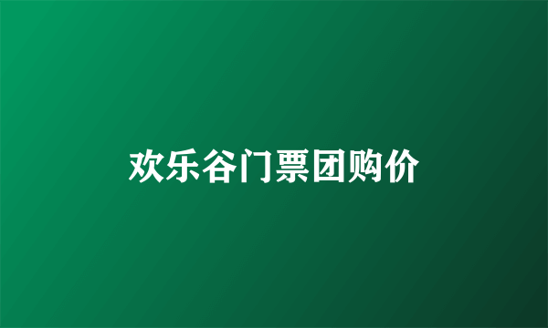 欢乐谷门票团购价