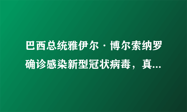 巴西总统雅伊尔·博尔索纳罗确诊感染新型冠状病毒，真是报应啊！