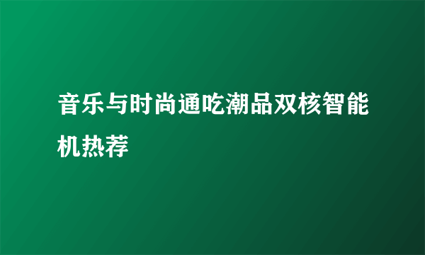 音乐与时尚通吃潮品双核智能机热荐