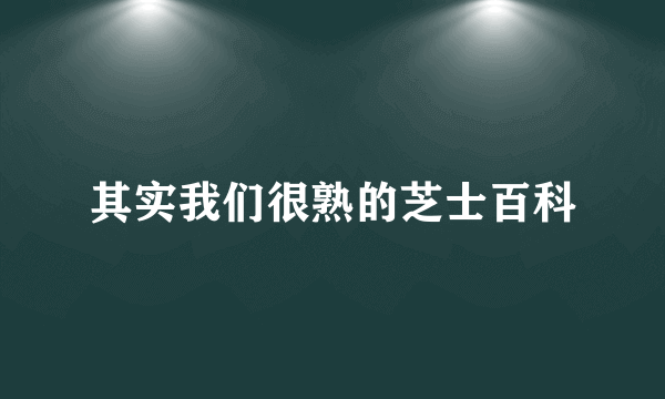 其实我们很熟的芝士百科