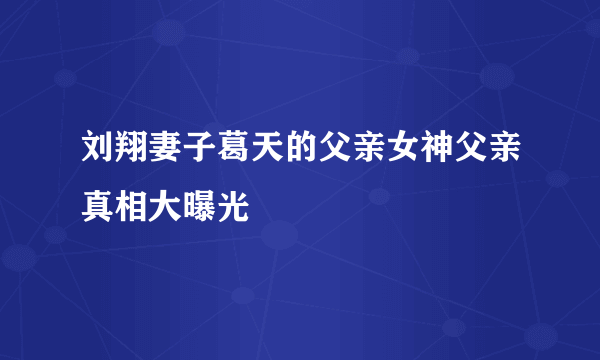 刘翔妻子葛天的父亲女神父亲真相大曝光