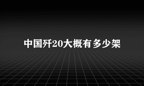 中国歼20大概有多少架