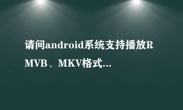 请问android系统支持播放RMVB、MKV格式视频吗?