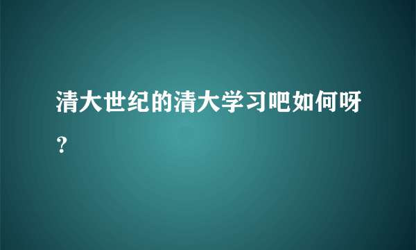 清大世纪的清大学习吧如何呀？