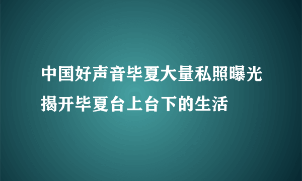 中国好声音毕夏大量私照曝光揭开毕夏台上台下的生活