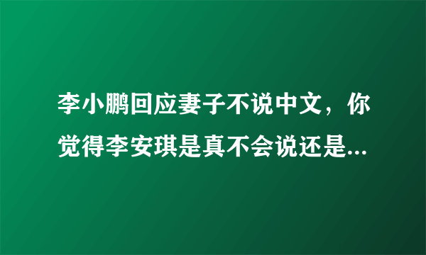 李小鹏回应妻子不说中文，你觉得李安琪是真不会说还是在秀优越感？