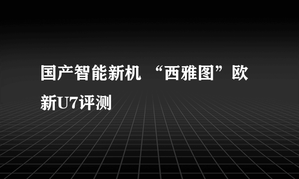 国产智能新机 “西雅图”欧新U7评测