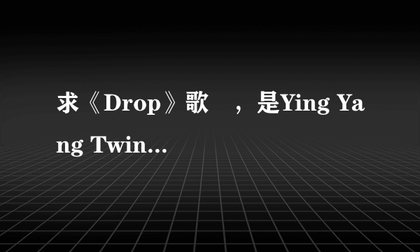 求《Drop》歌詞，是Ying Yang Twins的那首？