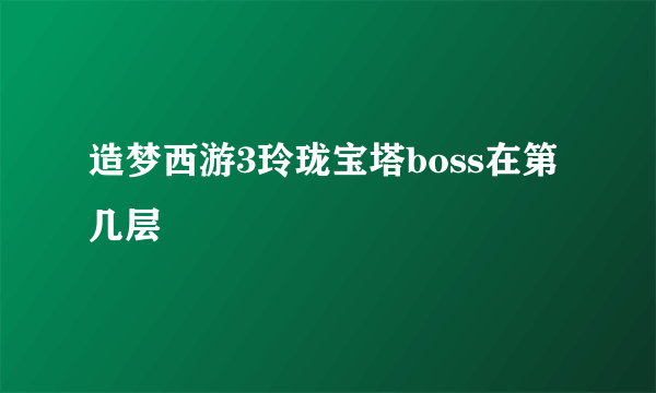 造梦西游3玲珑宝塔boss在第几层