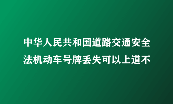 中华人民共和国道路交通安全法机动车号牌丢失可以上道不