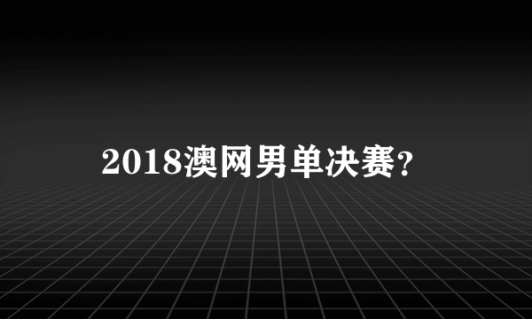 2018澳网男单决赛？