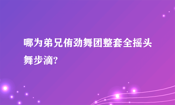 哪为弟兄侑劲舞团整套全摇头舞步滴?