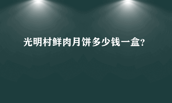 光明村鲜肉月饼多少钱一盒？