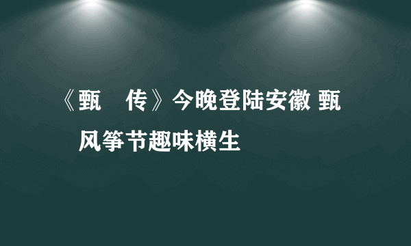 《甄嬛传》今晚登陆安徽 甄嬛风筝节趣味横生