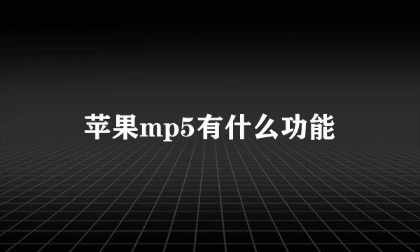 苹果mp5有什么功能