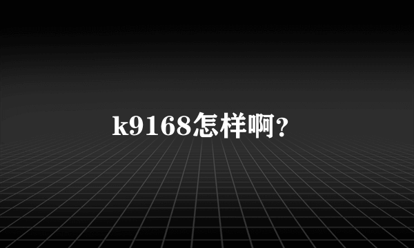 k9168怎样啊？