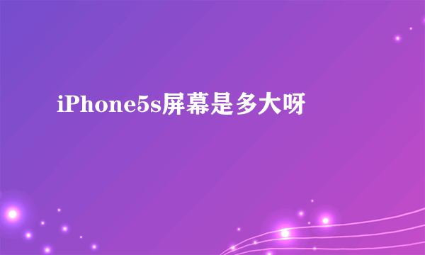 iPhone5s屏幕是多大呀