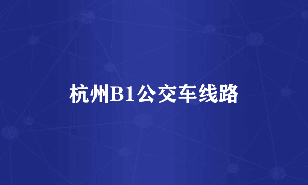 杭州B1公交车线路