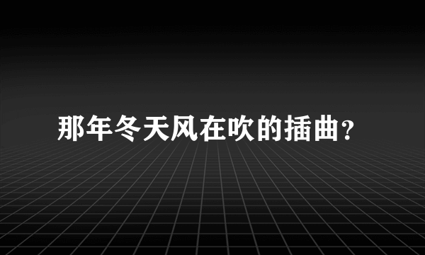 那年冬天风在吹的插曲？