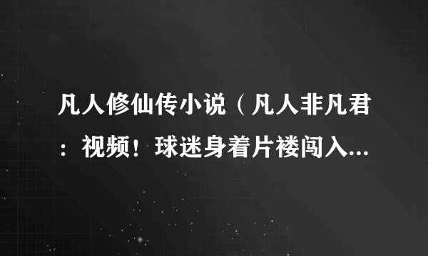 凡人修仙传小说（凡人非凡君：视频！球迷身着片褛闯入世界杯赛场）