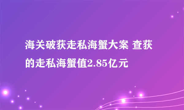 海关破获走私海蟹大案 查获的走私海蟹值2.85亿元