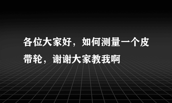 各位大家好，如何测量一个皮带轮，谢谢大家教我啊