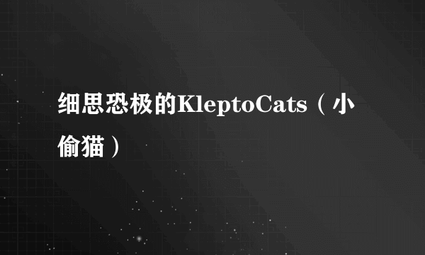 细思恐极的KleptoCats（小偷猫）