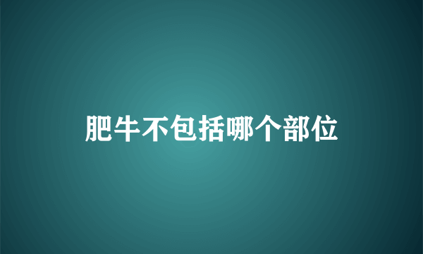 肥牛不包括哪个部位