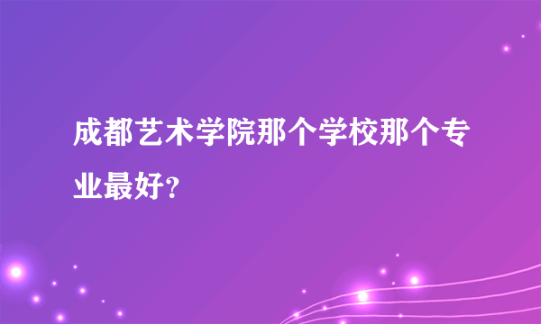 成都艺术学院那个学校那个专业最好？