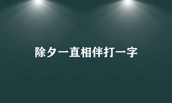 除夕一直相伴打一字