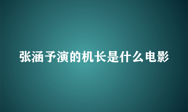 张涵予演的机长是什么电影