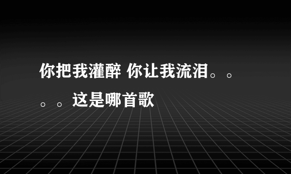 你把我灌醉 你让我流泪。。。。这是哪首歌