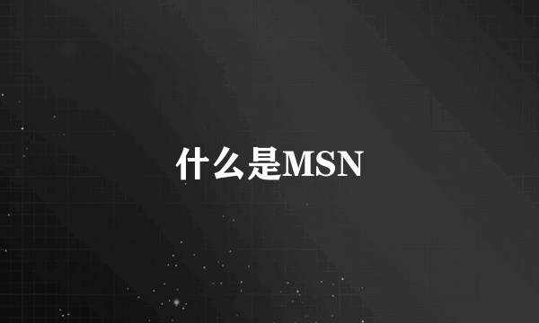 什么是MSN