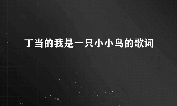 丁当的我是一只小小鸟的歌词