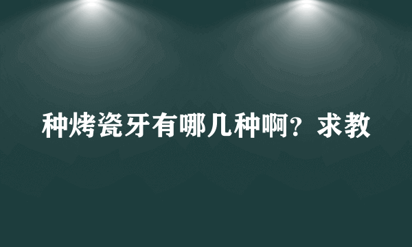 种烤瓷牙有哪几种啊？求教