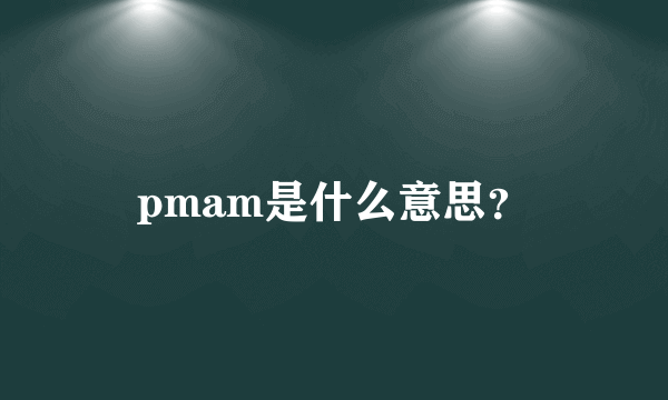 pmam是什么意思？