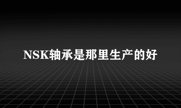 NSK轴承是那里生产的好