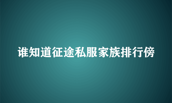 谁知道征途私服家族排行傍