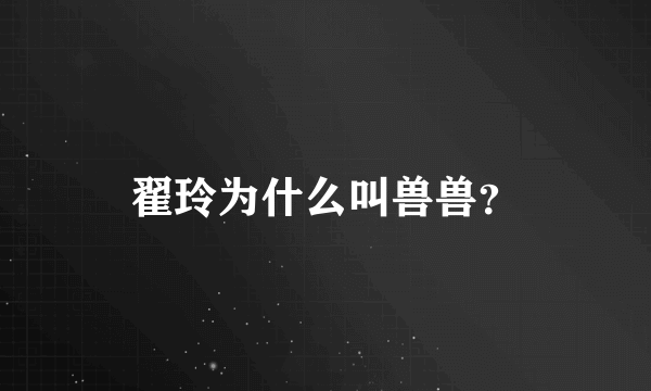 翟玲为什么叫兽兽？