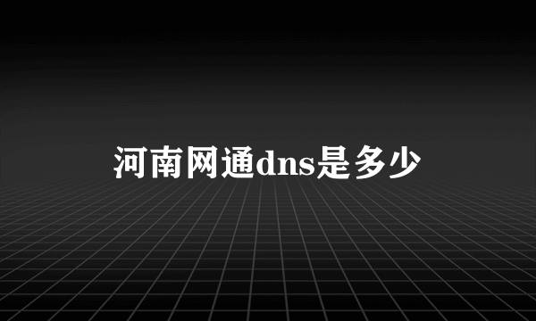 河南网通dns是多少