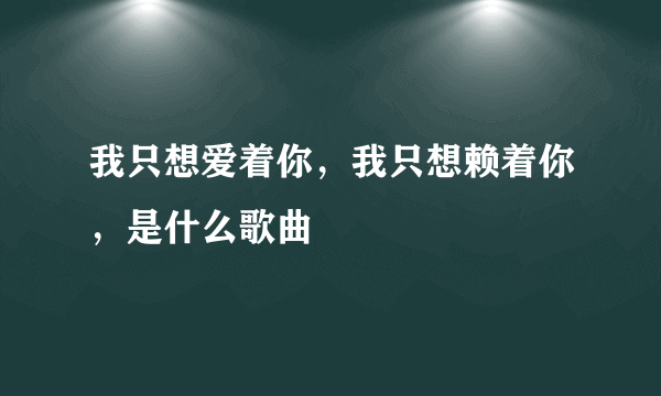 我只想爱着你，我只想赖着你，是什么歌曲