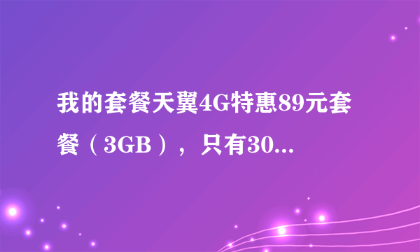 我的套餐天翼4G特惠89元套餐（3GB），只有300分钟吗？