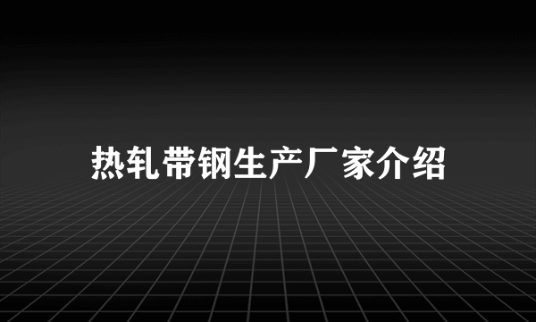 热轧带钢生产厂家介绍